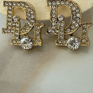 Gold Crystal Studded Earrings